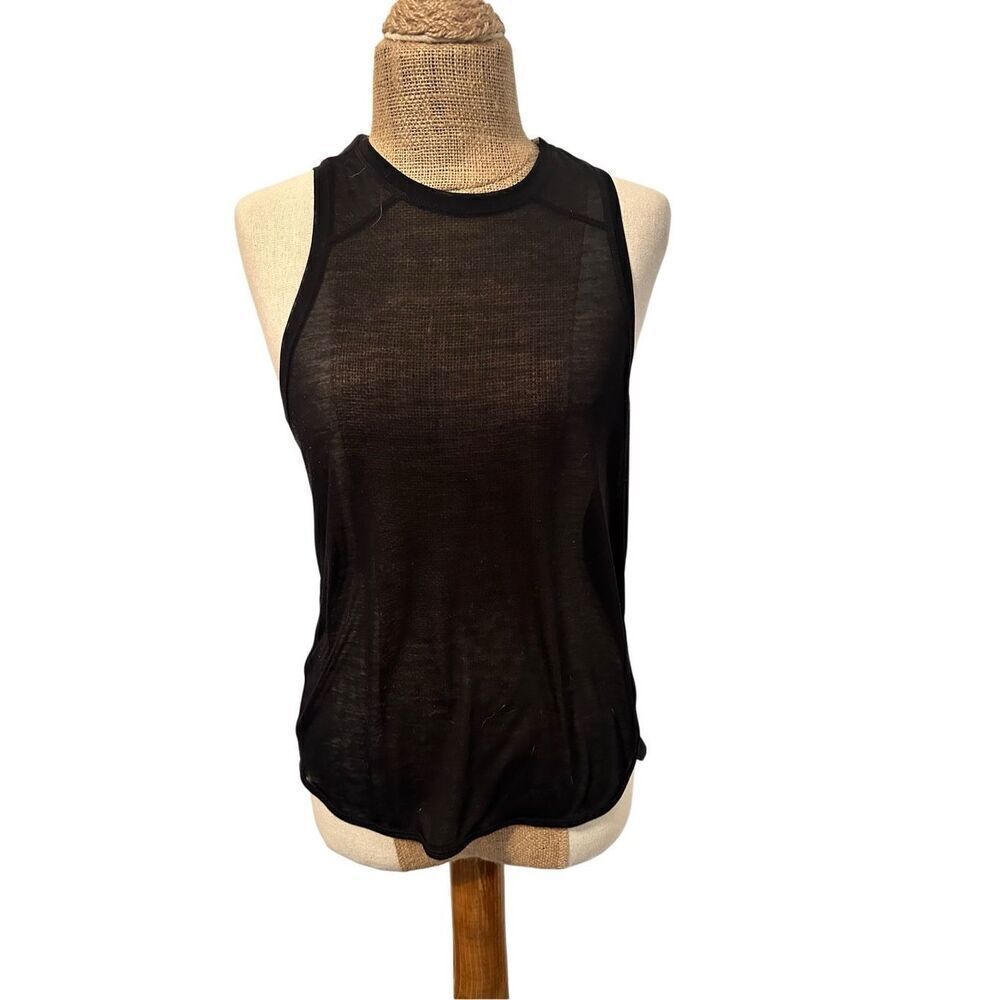 Sweaty Betty women’s muscle tank top black - thin semi sheer -sz Xs